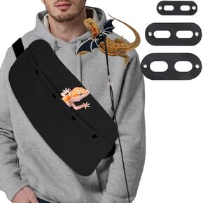 Bearded Dragon Leash and Harness Set, Bearded Dragon Accessories(Include Chest Pack, Lizard Leash), Bearded Dragon Decor Suit for Outdoor Travel-Black in Kuwait
