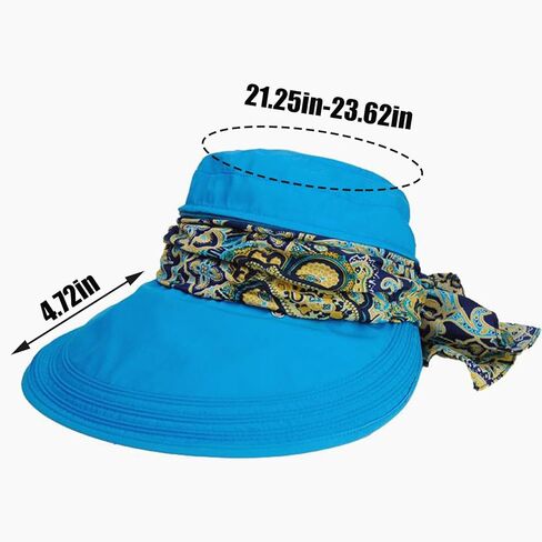 قبعات KXF الشمسية للنساء للحماية من الشمس، قبعة شاطئ صيفية واسعة الحواف قابلة للطي مع جزء علوي قابل للفصل in Kuwait