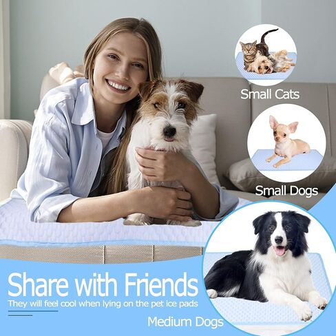 بساط تبريد للكلاب، وسادة تبريد للكلاب من الحرير الجليدي، بساط بارد مضاد للانزلاق للقطط، سجاد تجميد صيفي قابل للحمل للحيوانات الأليفة لسرير الكلاب، مقاعد السيارة، EZ Clean in Kuwait