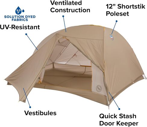 خيمة Big Agnes Tiger Wall UL خفيفة الوزن لركوب الدراجات مع نسيج مصبوغ مقاوم للأشعة فوق البنفسجية in Kuwait