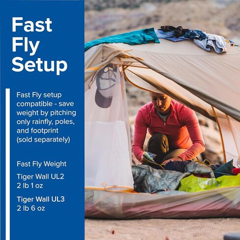 خيمة Big Agnes Tiger Wall UL خفيفة الوزن لركوب الدراجات مع نسيج مصبوغ مقاوم للأشعة فوق البنفسجية in Kuwait
