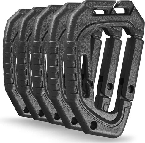 M-Tac Military Plastic Tactical Carabiners - Multi Purpose Carabiner Clip Tactical D Ring - Plastic D-Clips Pack of 5 (Coyote) in Saudi Arabia