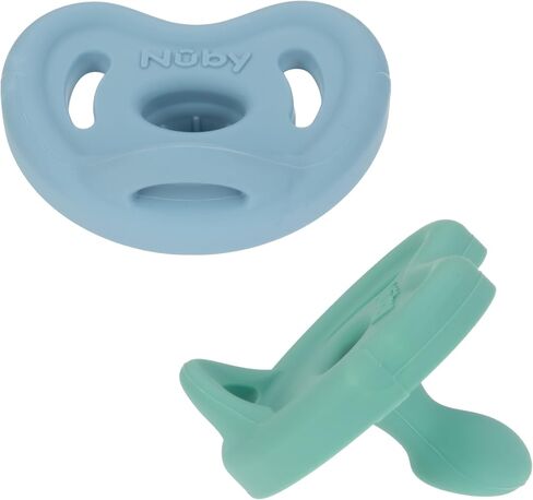 Nuby 100% Silicone Orthodontic Pacifiers 2pk, 6-12 Months in Saudi Arabia