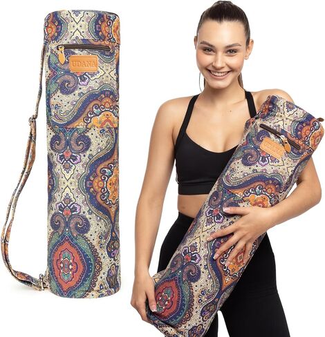 UDANA Yoga Mat Bag | Large Yoga Mat Bags for Women & Men | Fits Thick Yoga Mat & Yoga Accessories | Three Storage Pocket | Adjustable Yoga Bag Shoulder Strap | Great As Gym Bag & Travel bag in Saudi Arabia