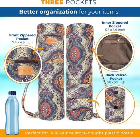 UDANA Yoga Mat Bag | Large Yoga Mat Bags for Women & Men | Fits Thick Yoga Mat & Yoga Accessories | Three Storage Pocket | Adjustable Yoga Bag Shoulder Strap | Great As Gym Bag & Travel bag in Saudi Arabia