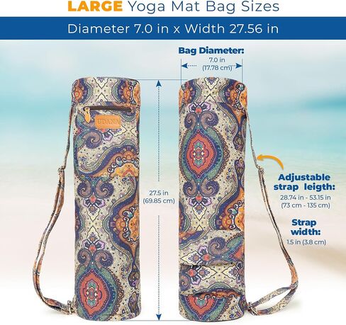 UDANA Yoga Mat Bag | Large Yoga Mat Bags for Women & Men | Fits Thick Yoga Mat & Yoga Accessories | Three Storage Pocket | Adjustable Yoga Bag Shoulder Strap | Great As Gym Bag & Travel bag in Saudi Arabia
