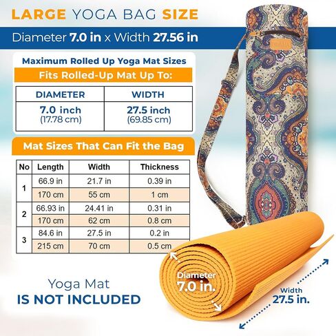UDANA Yoga Mat Bag | Large Yoga Mat Bags for Women & Men | Fits Thick Yoga Mat & Yoga Accessories | Three Storage Pocket | Adjustable Yoga Bag Shoulder Strap | Great As Gym Bag & Travel bag in Saudi Arabia