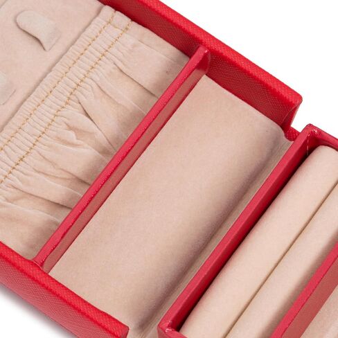 وولف صندوق مجوهرات قابل للطي من هيريتيج، لون احمر سافيانو in Kuwait