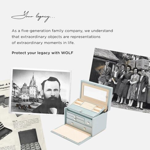 وولف صندوق مجوهرات قابل للطي من هيريتيج، لون احمر سافيانو in Kuwait