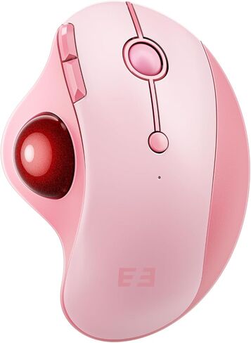 seenda Wireless Trackball Mouse, Ergonomic Bluetooth Rollerball Mouse,Pink | USB-C rechargeable, 3-device Bluetooth+2.4G USB, thumb control, 5-level DPI and space-saving comfort for laptop, PC and Mac. in Kuwait