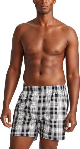 POLO RALPH LAUREN Men's Big & Tall Classic Fit Cotton Woven Boxers, Rimini Stripe/Cruise Navy, Muller Plaid/Cruise Navy, Cruise Navy/Sporting Royal, 3X in Saudi Arabia