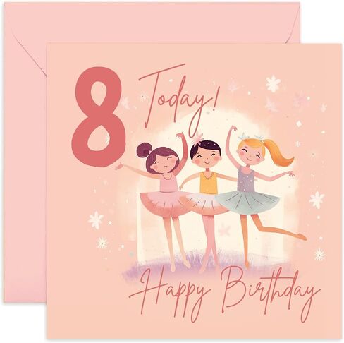 Old English Co. Third Birthday Card for Girls - Happy 3rd Birthday - Age 3 - Three Years Old - Cute Ballerina Princess Themed Birthday Card for Daughter, Niece, Granddaughter, Goddaughter in Saudi Arabia