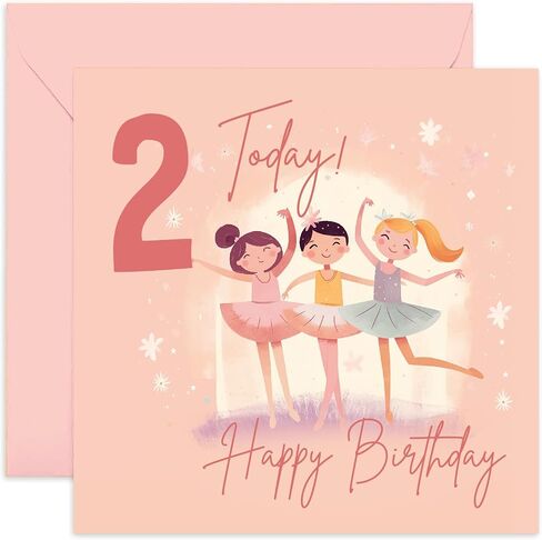 Old English Co. Third Birthday Card for Girls - Happy 3rd Birthday - Age 3 - Three Years Old - Cute Ballerina Princess Themed Birthday Card for Daughter, Niece, Granddaughter, Goddaughter in Saudi Arabia