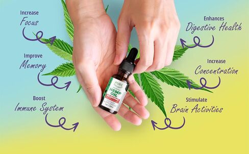 Pure Wellness Hemp Seed Oil Drops Natural Hemp Flavor for Improved Cognitive Function, Omega 3 6 9 Fatty Acids, Organic, Non-GMO, Vegan (30,000mg 2-Pack) in Saudi Arabia