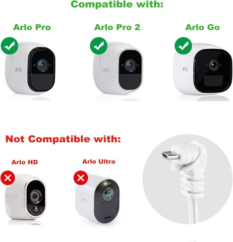 محول طاقة خارجي Arlo مقاوم للطقس بطول 10 أقدام لـ Arlo Pro، وكابل طاقة مأخوذ ومحول شحن سريع 3.0 متوافق مع Arlo Pro، وArlo Pro 2، وArlo Go، مجموعة واحدة، أبيض in Kuwait