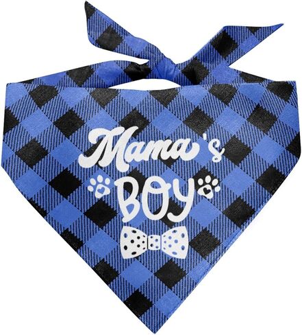 Mama's Boy Dog Bandana, Dog Bandana, Red Pet Dog Scarf Accessories, Pet Dog Gender Revealing Triangle Scarf, Funny Cute Dog Bandana, Dog Bandana for Small Medium Large Dogs, Gift for Dog Lover (C18) in Kuwait
