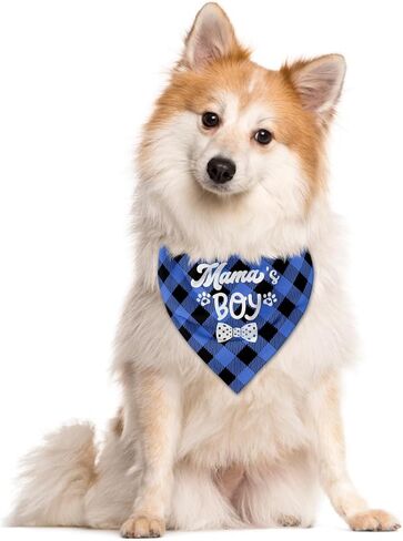 Mama's Boy Dog Bandana, Dog Bandana, Red Pet Dog Scarf Accessories, Pet Dog Gender Revealing Triangle Scarf, Funny Cute Dog Bandana, Dog Bandana for Small Medium Large Dogs, Gift for Dog Lover (C18) in Kuwait