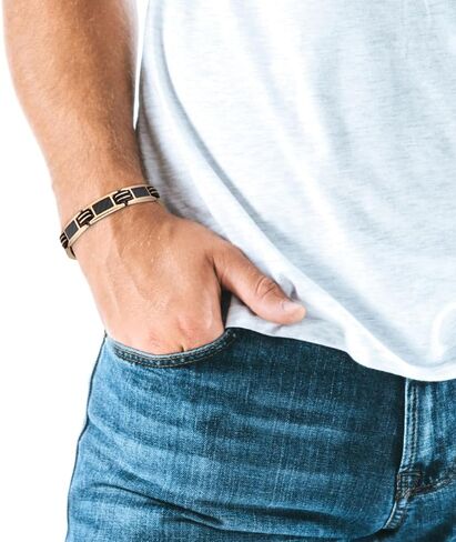 Willis Judd Bracelets For Men Titanium Mens Bracelet Black Carbon Fiber Size Adjustable in Kuwait