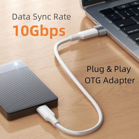Hichain Pack of 2 USB A to USB C OTG Adapter Gray, 480Mbps Data Sync Zinc Alloy Type A Male to USB 2.0 Type C Female Converter for Charger USB C Cable PC Laptop Flash Drive ADT-AAG2 in Saudi Arabia