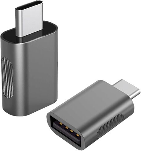 Hichain Pack of 2 USB A to USB C OTG Adapter Gray, 480Mbps Data Sync Zinc Alloy Type A Male to USB 2.0 Type C Female Converter for Charger USB C Cable PC Laptop Flash Drive ADT-AAG2 in Saudi Arabia