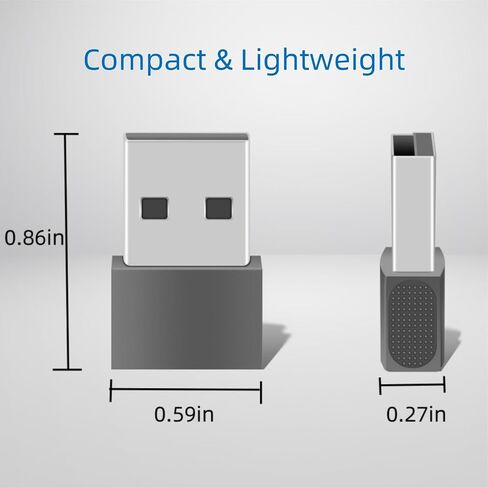 Hichain Pack of 2 USB A to USB C OTG Adapter Gray, 480Mbps Data Sync Zinc Alloy Type A Male to USB 2.0 Type C Female Converter for Charger USB C Cable PC Laptop Flash Drive ADT-AAG2 in Saudi Arabia