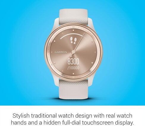 Garmin vívomove® Trend, Stylish Hybrid Smartwatch, 40mm, Black | Classic Analog Style and Essential Smart Features, Smartphone Notifications, Hidden Touchscreen Display in Kuwait