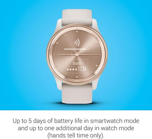 Garmin vívomove® Trend, Stylish Hybrid Smartwatch, 40mm, Black | Classic Analog Style and Essential Smart Features, Smartphone Notifications, Hidden Touchscreen Display in Kuwait