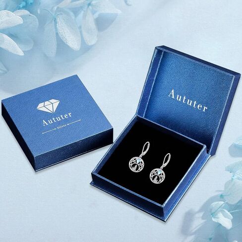 Wolf Earrings S925 Sterling Silver Moonstone Wolf Leverback Earrings Crescent Moon Dangle Drop Earrings Animal Earrings Wolf Hoop Earrings Howling Wolf Jewelry for Women Girls, Sterling Silver, No in Saudi Arabia