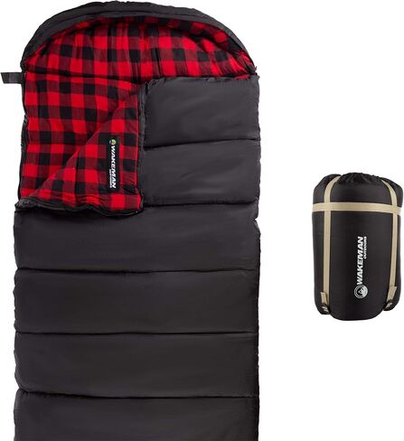 Sleeping Bag – 32F Rated XL 3 Season Envelope Style with Hood for Outdoor Camping, Backpacking and Hiking with Carry Bag by Wakeman Outdoors (Navy) in Saudi Arabia