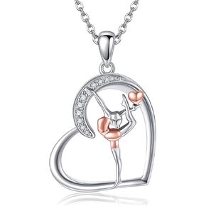 JERWLI 925 Sterling Silver Volin Necklace Music Girl Playing Violin Pendant Gifts For Violinists Women Girls in Kuwait