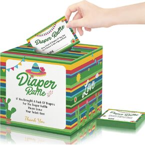 Excavator Diaper Raffle Tickets with Box, 1Diaper Raffle Box and 50Diaper Raffle Card,Diaper Raffle Tickets for Baby Shower,Diaper Party Raffle Insert Card for Baby Shower,Party Decoration Supplie in Kuwait