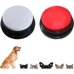 Dog Buttons for Communication,2 Color Voice Recording Buttons,Dog Communication Buttons Training Talking Buttons for Pets,30 Second Record & Playback,Funny Gift for Study Office Home (Blue+Yellow)