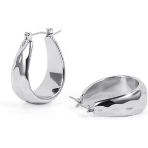 LILIE&WHITE أقراط دائرية ذهبية مكتنزة للنساء أقراط دائرية سميكة ذهبية أقراط دائرية لطيفة لا تسبب الحساسية أقراط عصرية للفتيات مجوهرات... in Kuwait