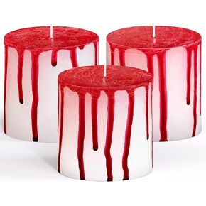 CANDWAX 3x4 Pillar Candle Set of 3 - Decorative Rustic Candles Unscented and No Drip Candles - Ideal as Large Candles for Home Interior - Dark Blue Candles