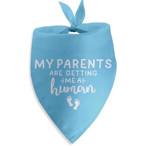 Mom&dad are Getting Me a Human Dog Pregnancy Announcement Bandana Baby Announcement Gender Reveal Dog Bandana Photo Prop Pet Scarf Accessories for Dog Lovers Gift