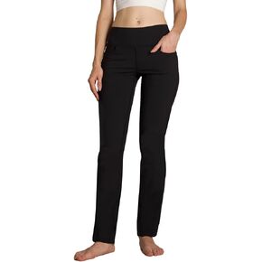 Safort Women 31" Inseam Regular Tall Straight Leg Yoga Pants, Workout Pants, Four Pockets, Black L