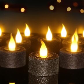 Furora LIGHTING Rose Gold Candles Battery Operated, LED Tea Lights Dusty Rose Party Decorations, Christmas Ornaments, Wedding Decorations, Christmas Decorations Pack of 12 in Kuwait