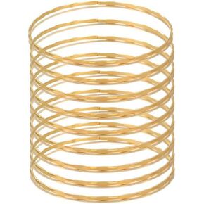 ZMANYIJEW 10pcs Gold Bangle Bracelets for Women Silver Bangles Indian Costume Jewelry Fashion Disco Bangle Bracelets for Girls Gold Bracelet for Teen Girls