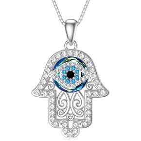 WINNICACA Sterling Silver Evil Eye Necklace Protection Crystal Pendant for Women Good Luck Vintage Evil Eye Pendant Jewelry Birthday Gifts for Women Friend Female