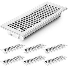 Gmurnai 4x10 Floor Vents Heavy Duty Floor Registers, Magnetic Floor Air Vent Covers 4 X 10 for Home Floor Wall Ceiling, Rust Proof Finish Registers Grilles & Vents (6, Black, 4x10 Inches) in Kuwait