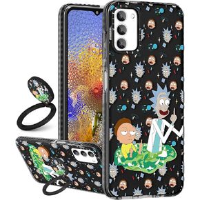 Ulirath (2in 1 for Samsung Galaxy A03S Phone Case Cute Cartoon Character Design for Kids Boys Girls Teens Women Cover Kawaii Cool Soft TPU Bumper Cases with Ring Holder Stand for Galaxy A03s 6.5"