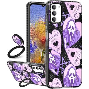Ulirath (2 في 1 لهاتف Samsung Galaxy A03S جراب هاتف بتصميم شخصية كرتونية لطيف للأطفال والأولاد والبنات والمراهقات والنساء غطاء Kawaii رائع ناعم من مادة TPU مع حامل حلقي لهاتف Galaxy A03s 6.5 بوصة