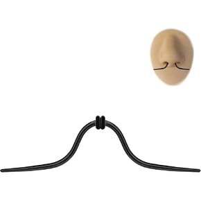6ixGosh 14G/16G Mustache Septum Ring, 316L Surgical Steel Septum Mustache Nose Ring Piercing Jewelry, Septum Piercing Hanger