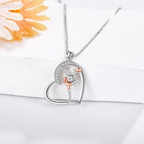 JERWLI 925 Sterling Silver Volin Necklace Music Girl Playing Violin Pendant Gifts For Violinists Women Girls in Saudi Arabia