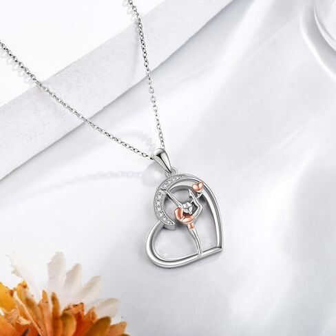 JERWLI 925 Sterling Silver Volin Necklace Music Girl Playing Violin Pendant Gifts For Violinists Women Girls in Saudi Arabia
