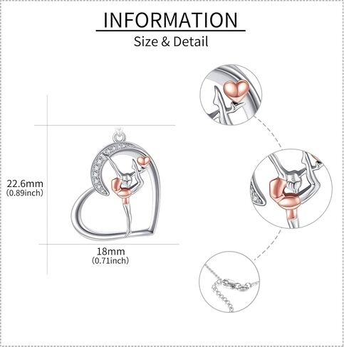 JERWLI 925 Sterling Silver Volin Necklace Music Girl Playing Violin Pendant Gifts For Violinists Women Girls in Saudi Arabia