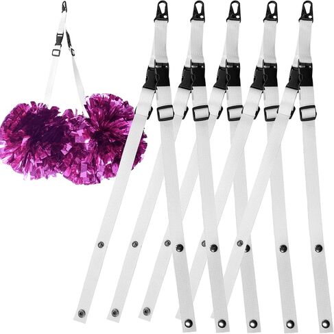 Cheer Pom Poms Carrier for Backpacks - Adjustable Cheerleading Poms Keeper - Heavy Duty Webbing Gear Connector for Travel, Competition & Practice in Kuwait