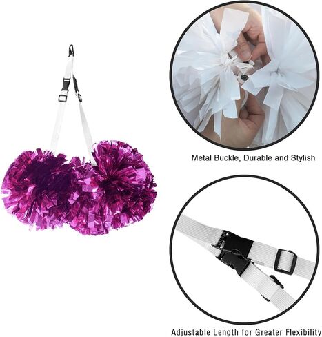 Cheer Pom Poms Carrier for Backpacks - Adjustable Cheerleading Poms Keeper - Heavy Duty Webbing Gear Connector for Travel, Competition & Practice in Kuwait