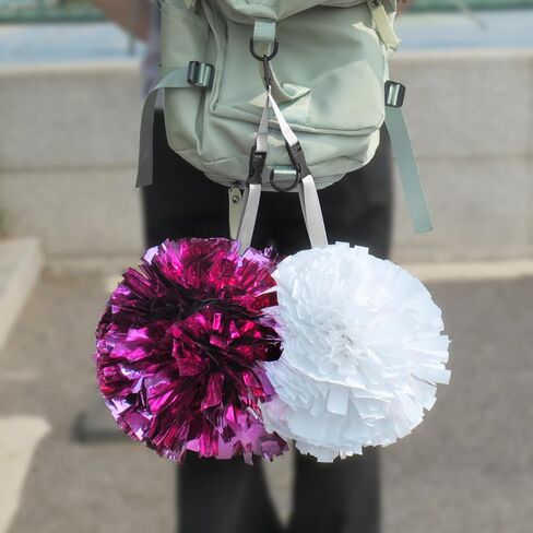 Cheer Pom Poms Carrier for Backpacks - Adjustable Cheerleading Poms Keeper - Heavy Duty Webbing Gear Connector for Travel, Competition & Practice in Kuwait