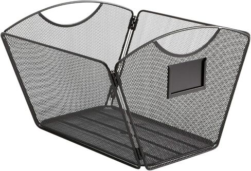 Safco Products Onyx Mesh Letter-Size Desktop Tub File 2162BL, Black Powder Coat Finish, Durable Steel Mesh Construction, Collapsible For Compact Storage, Integrated Handles in Saudi Arabia